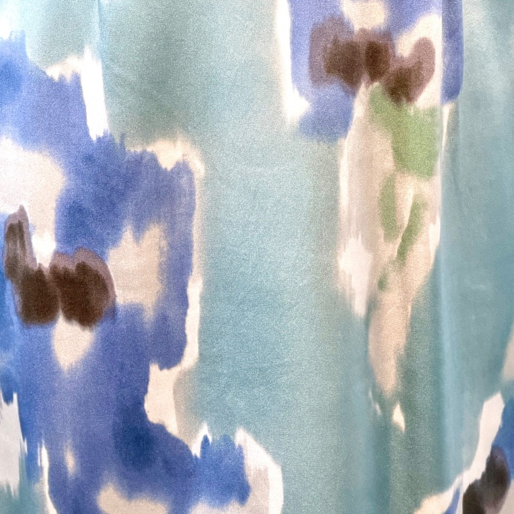 Ann Taylor Silk Halter Sheath Dress Watercolor Floral Coastal Quiet Luxury Sz 0P - Picture 6 of 14